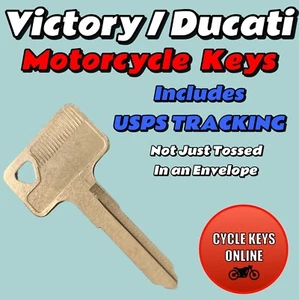 Victory Ducati Motorcycle keys Cut to Code key for codes B232321-B241344 - Picture 1 of 2