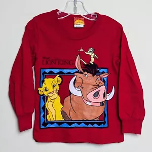 Vintage 90s Lion King Pumbaa Timon Disney Movie Promo Long Sleeve Shirt DS 4T - Picture 1 of 8