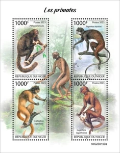 Primates Monkeys MNH Stamps 2023 Niger M/S - Picture 1 of 1