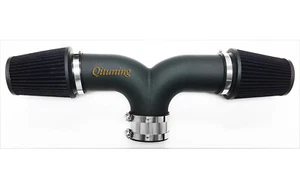 Black Dual Twin Air Intake System Kit For 2002-2003 Jeep Liberty 3.7L V6 - Picture 1 of 1