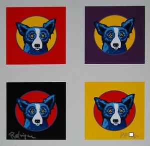 George Rodrigue Blue Dog "Beat My Drum" Print Signed Numbered Artwork - Picture 1 of 5