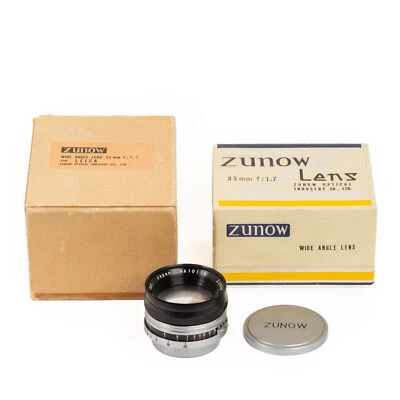 Zunow Opt. Japan 35mm f/1.7 Wide Angle Lens for Leica L39 Screw Mount w/Caps+Box - Image 1 of 4