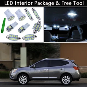 6PCS Xenon White LED Interior Car Lights Package kit Fit 08-2013 Nissan Rogue J1 - Picture 1 of 8