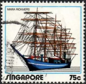 Singapore 1972 Shipping 75c "Maria Rickmers" SG.186 Used - Picture 1 of 1