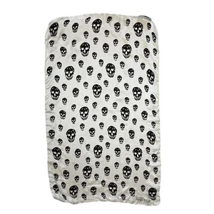 ALEXANDER MCQUEEN Skull Scarf 100% Silk White - Picture 1 of 4