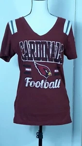 NFL Team Apparel St. Louis Cardinals Short Sleeve V-Neck Distressed Marbled Top - Picture 1 of 12