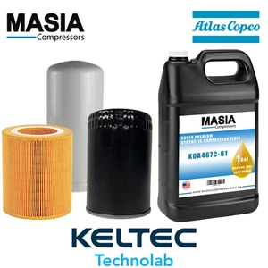 GX-2 thru GX-5 FF Atlas Copco Service Kit: Filter Kit and Lubricant (1 Gallon) - Picture 1 of 3
