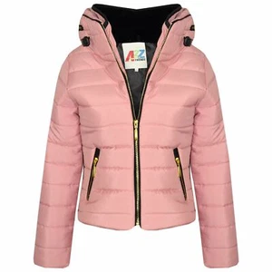Girls Jacket Kids Quilted Padded Puffer Bubble Fur Collar Warm Thick Coats 3-13 - Picture 1 of 8