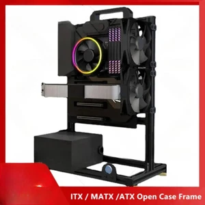 Aluminum Fully Open Case Frame Support ITX / MATX /ATX Motherboard,Vertical - Picture 1 of 16