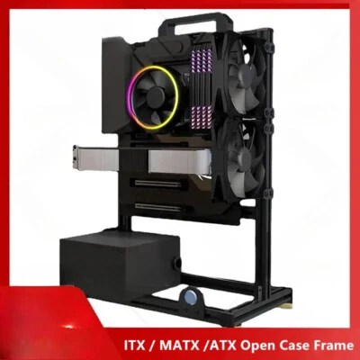 Aluminum Fully Open Case Frame Support ITX / MATX /ATX Motherboard,Vertical - Image 1 of 4