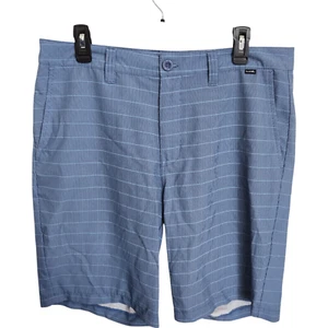 Travis Mathew Shorts Mens 34 Golf Performance Chino Stretch Striped Blue - Imagen 1 de 9