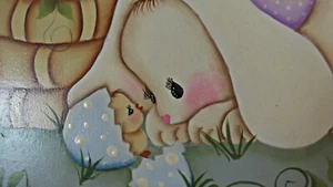 Easter decor,bunny with eggs,hatched easter egg, chick,,wall decor, door decor - Picture 1 of 2