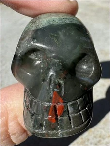 Hummingbird Agate CRYSTAL SKULL w/ Pyrite sparkles - Clarity, Self-Healing - Picture 1 of 15