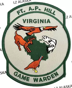 FORT A.P. PARCHE GRIS MANGA HOMBRO HILL VIRGINIA GAME WARDEN PD18 - Imagen 1 de 3