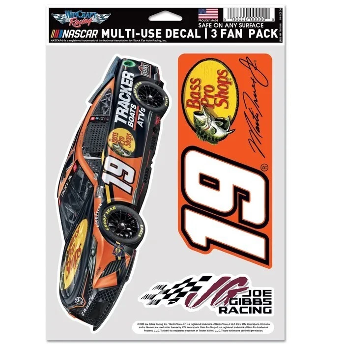 Paquete de 3 calcomanías de Martin Truex Jr. Joe Gibbs Racing multiuso Foto 1 de 1