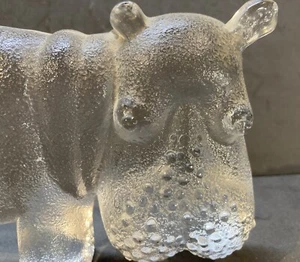 Kosta Boda 8.5” Hippo Figurine/paperweight Swedish Bertil Vallien Series ExCon - Picture 1 of 23