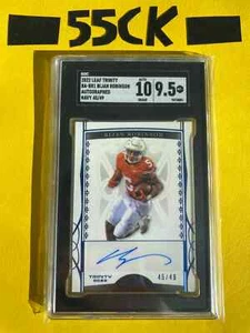 Bijan Robinson AUTO 2022 Leaf Trinity Navy /49 SGC 9.5 AUTO 10 Texas / Falcons - Picture 1 of 4