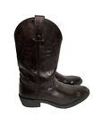 Bottes de cow-boy Justin Western hommes chaussures en cuir marron foncé rouge cerise taille 9,5 D