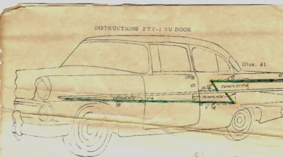 Ford Customline 1955 carrocería moldura lateral kit de adición FTT-1 PUERTA TU Foto 1 de 4