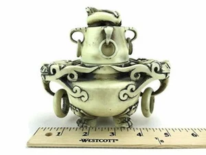 Räucherkegel Brenner Halter Asiatisch Foo Tempel Hunde Ringe Duft Harz - Bild 1 von 9