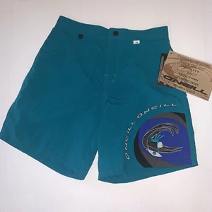 Deadstock NWT Vintage Oneill Swim Trunks Shorts Surf USA Made SZ 29 80's Teal - Picture 1 of 6
