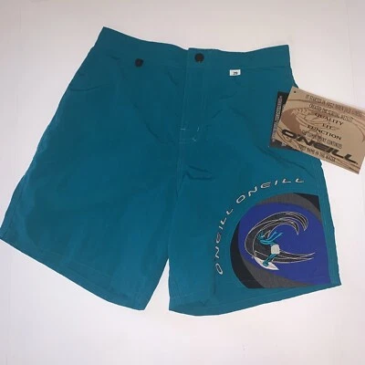 Deadstock NWT Vintage Oneill Swim Trunks Shorts Surf USA Made SZ 29 80's Teal - Image 1 of 4
