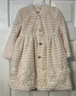 Vestido Blueberi Boulevard Niña 5 Brillante Marfil Tul y Abrigo con Apliques Roseta -2 Piezas Foto 1 de 4