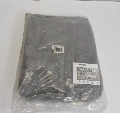 Toalla de baño Sonoma Goods For Life Ultimate Hygro Technology 33" x 65" gris Foto 1 de 4