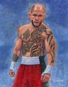 ORIGINAL OIL PAINTING, PORTRAIT OF A BOXER, MMA FIGHTER, listed artist NR! - Picture 1 of 1