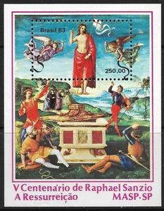 Stamps-Brazil. 1983. 500th Jahrestag Geburt Von Raphael Mini Blatt. Sg : MS2019 - Picture 1 of 1