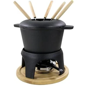 Fondue Set Cast Iron Black 12 piece set. Great for game day and parties. - Picture 1 of 8