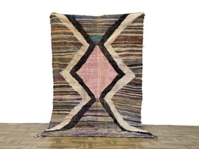 Solid Moroccan Premium Unique Runner Living Room Rug Shaggy Natural Area 4x7 ft - Image 1 of 4