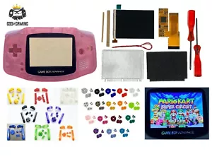 Nintendo Game Boy Advance GBA V2 IPS Backlit LCD Kit Housing Shell PINK PRE-CUT - Picture 1 of 6