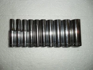 USA 10 STCK. HANDWERKER 1/4 ZOLL ANTRIEB TIEF SAE STECKSCHLÜSSEL SET 6 PT 3/16""-9/16"" BIN KOSTENLOSER VERSAND - Bild 1 von 11