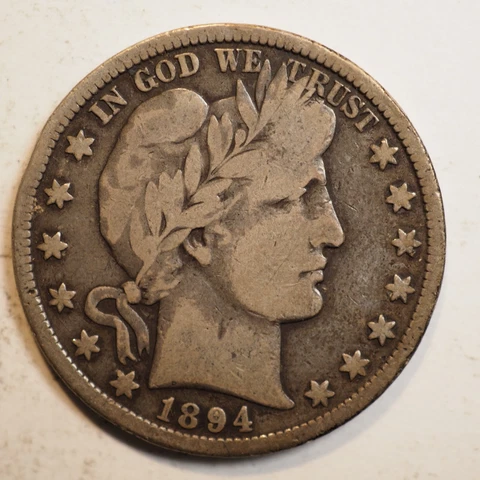 1894  S    BARBER HALF DOLLAR ***NICE COIN!***  FREE SHIPPING! A3643 Cover