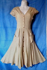 Calvin Klein VTG  Circular Skirt  Lined  Sun Dress  Pockets   Bust 36" Waist 29" - Picture 1 of 9