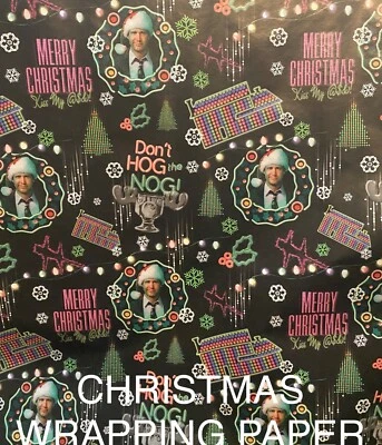 NATIONAL LAMPOONS CHRISTMAS VACATION GIFT WRAP 🎄DONT HOG THE NOG - 20 SQ FT 🎁