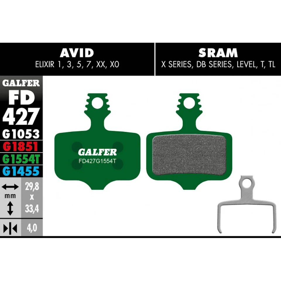 Galfer Avid Elixir Brake Pads - Pro Compound SRAM Level Trickstuff Piccola Disc - Image 1 of 1