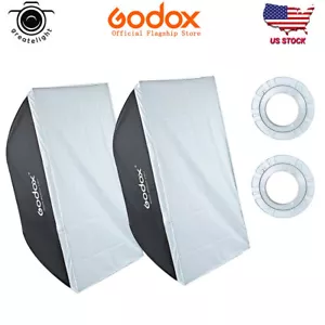 2PZ Godox 60x90cm Softbox Supporto Arco per Studio Luce Flash Stroboscopica 24"x35" - Foto 1 di 10