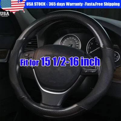 15.5-16'' for GMC Savana 2500 3500 2015-2026 Carbon Fiber Steering Wheel Cover - Image 1 of 4