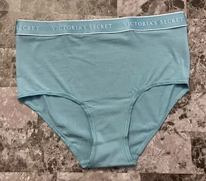 NEU MIT ETIKETT VICTORIA'S SECRET BLAU DICKER LOGO-BUND HOHE TAILLE KURZE HÖSCHEN - Bild 1 von 3