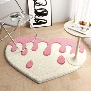 IHeart-shaped Imitation Cashmere Rug, Bedroom Bedside Rug-i - Picture 1 of 20