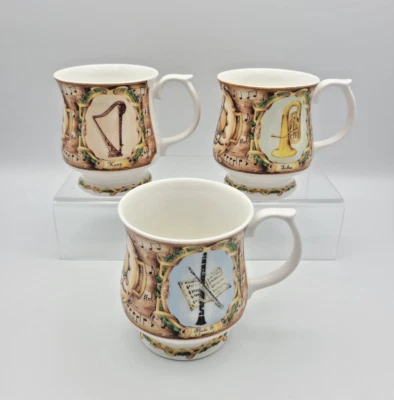 Juego de tazas de café CONCIERTO DE REINA cuerdas viento de madera latón hecho en la India JUEGO DE 3 Foto 1 de 4