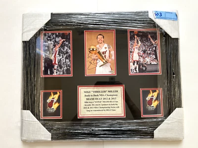 Mike Miller "Thriller" Firmado y Enmarcado 22x18 Cuadro Collage Certificado de Autenticidad Miami Heat Foto 1 de 4