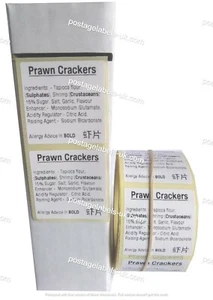 Prawn Cracker Allergy Labels, Allergen Warning Stickers 500 or 1000 on a roll - Picture 1 of 9