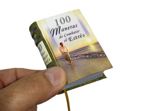 100 Maneras de combatir el Estres mini book Spanish hardcover 430 pgs blue print - Imagen 1 de 3