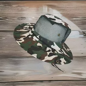 Sombrero de cubo verde malla camuflada para pesca senderismo camping al aire libre RV - Imagen 1 de 11