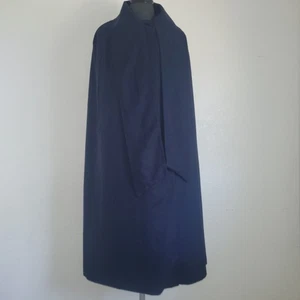 Vintage 60s Miss New Yorker Women's Wool Navy Blue Cape/ Coat Lined No Size - Picture 1 of 13