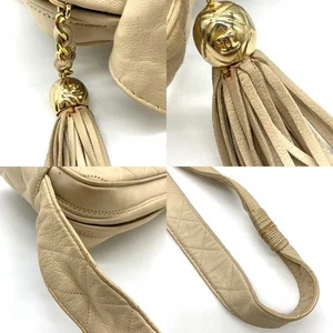 Chanel Quilted shoulder bag beige gold hardware semi-shoulder one-shoulder bag - Picture 1 of 8