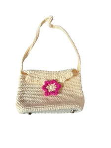 NEW handmade crochet small shoulder bag purse cotton yarn - Picture 1 of 6